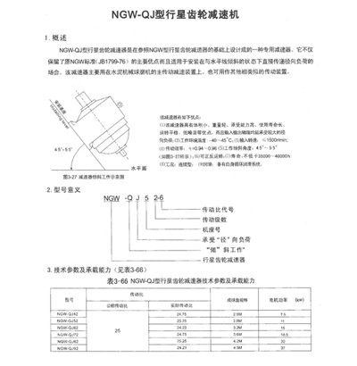 NGW-QJ型行程減速機(jī)參數(shù) NGW-QJ型行程減速機(jī)參數(shù)